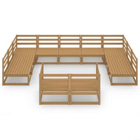 Set Divani da Giardino 11 pz in Legno Massello di Pino 3076212