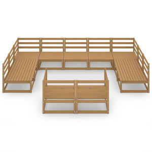 Set Divani da Giardino 11 pz in Legno Massello di Pino 3076212