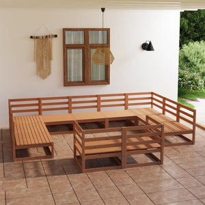 Set Divani da Giardino 11 pz in Legno Massello di Pino 3076212