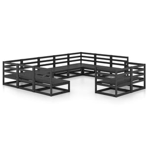 Set Divani da Giardino 11 pz in Legno Massello di Pino cod mxl 37335