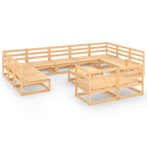 Set Divani da Giardino 12 pz in Legno Massello di Pino cod mxl 37334