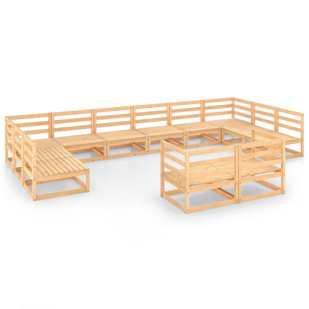 Set Divani da Giardino 12 pz in Legno Massello di Pino cod mxl 37341