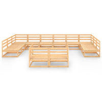 Set Divani da Giardino 12 pz in Legno Massello di Pino cod mxl 37341