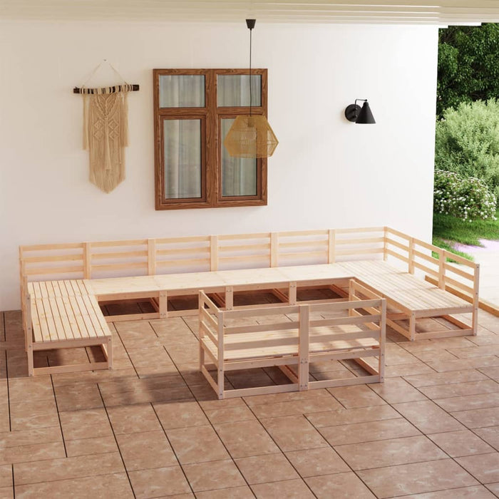 Set Divani da Giardino 12 pz in Legno Massello di Pino cod mxl 37341