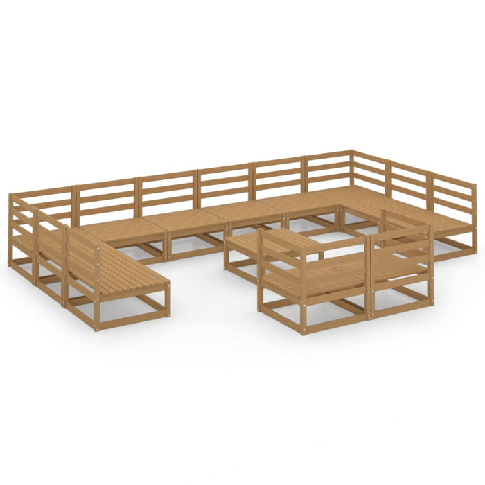 Set Divani da Giardino 13 pz in Legno Massello di Pino cod mxl 37353