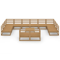 Set Divani da Giardino 13 pz in Legno Massello di Pino cod mxl 37353