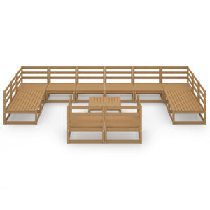 Set Divani da Giardino 13 pz in Legno Massello di Pino cod mxl 37353