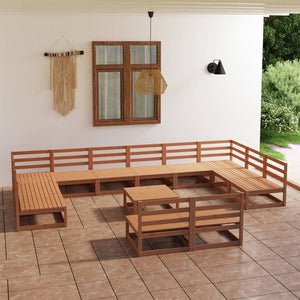 Set Divani da Giardino 13 pz in Legno Massello di Pino cod mxl 37353