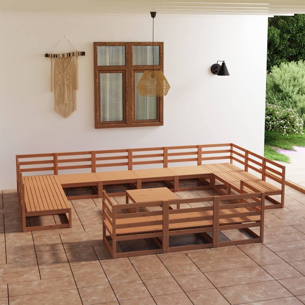 Set Divani da Giardino 14 pz in Legno Massello di Pino 3076237