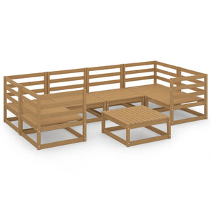 Set Divani da Giardino 7 pz in Legno Massello di Pino cod mxl 37360