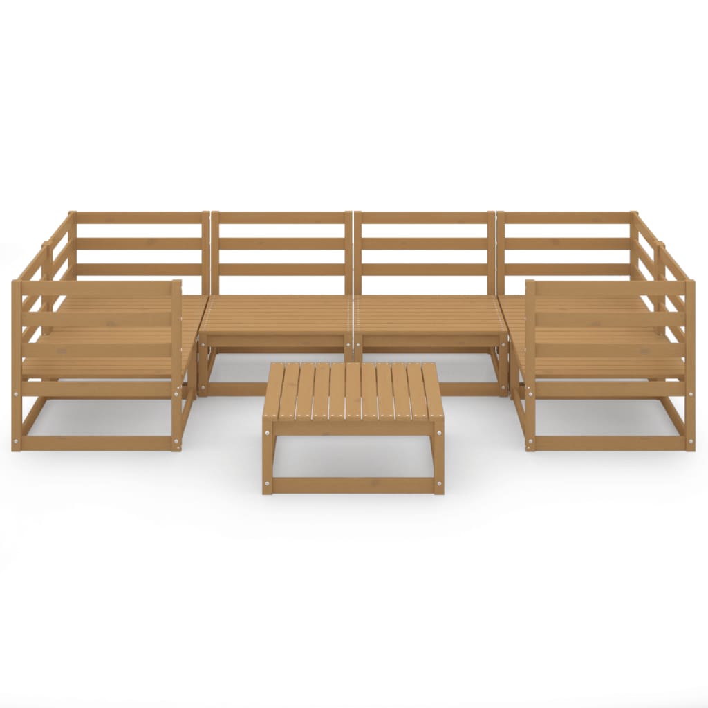 Set Divani da Giardino 7 pz in Legno Massello di Pino cod mxl 37360