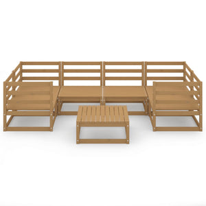 Set Divani da Giardino 7 pz in Legno Massello di Pino cod mxl 37360