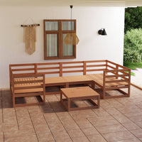 Set Divani da Giardino 7 pz in Legno Massello di Pino cod mxl 37360