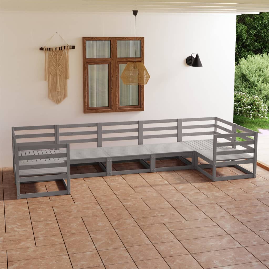 Set Salotto da Giardino 7 pz in Legno Massello di Pino 3076251