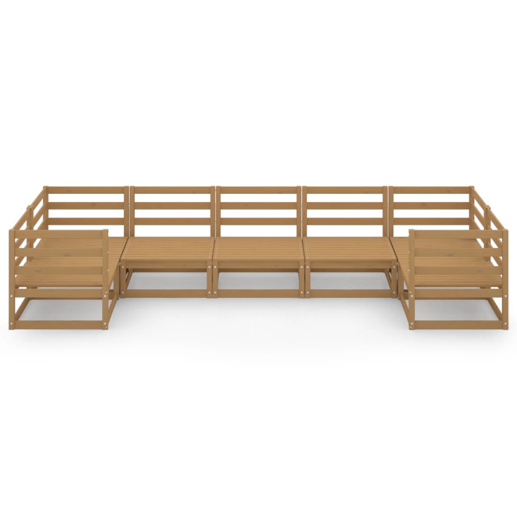 Set Divani da Giardino 7 pz in Legno Massello di Pino cod mxl 37366