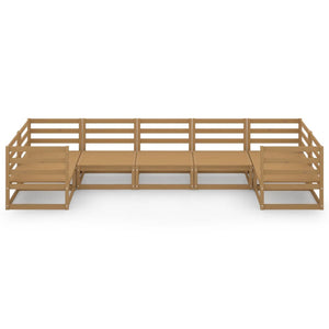 Set Divani da Giardino 7 pz in Legno Massello di Pino cod mxl 37366