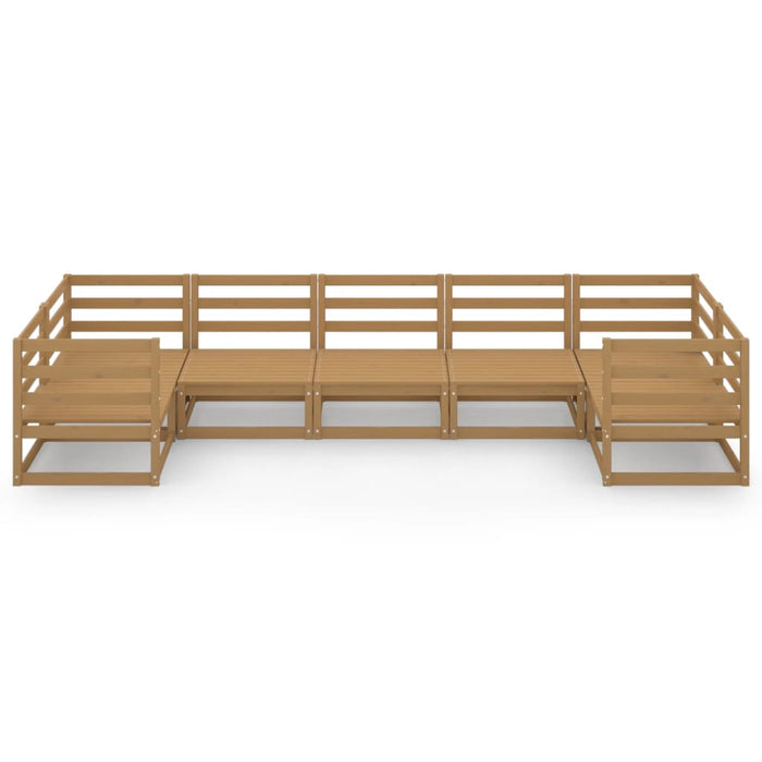 Set Divani da Giardino 7 pz in Legno Massello di Pino cod mxl 37366