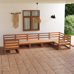 Set Divani da Giardino 7 pz in Legno Massello di Pino cod mxl 37366