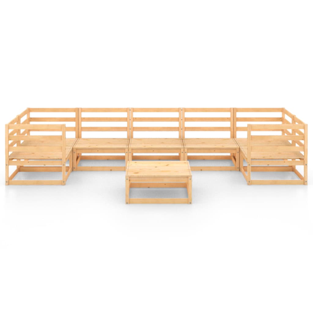 Set Salotto da Giardino 8 pz in Legno Massello di Pino 3076254