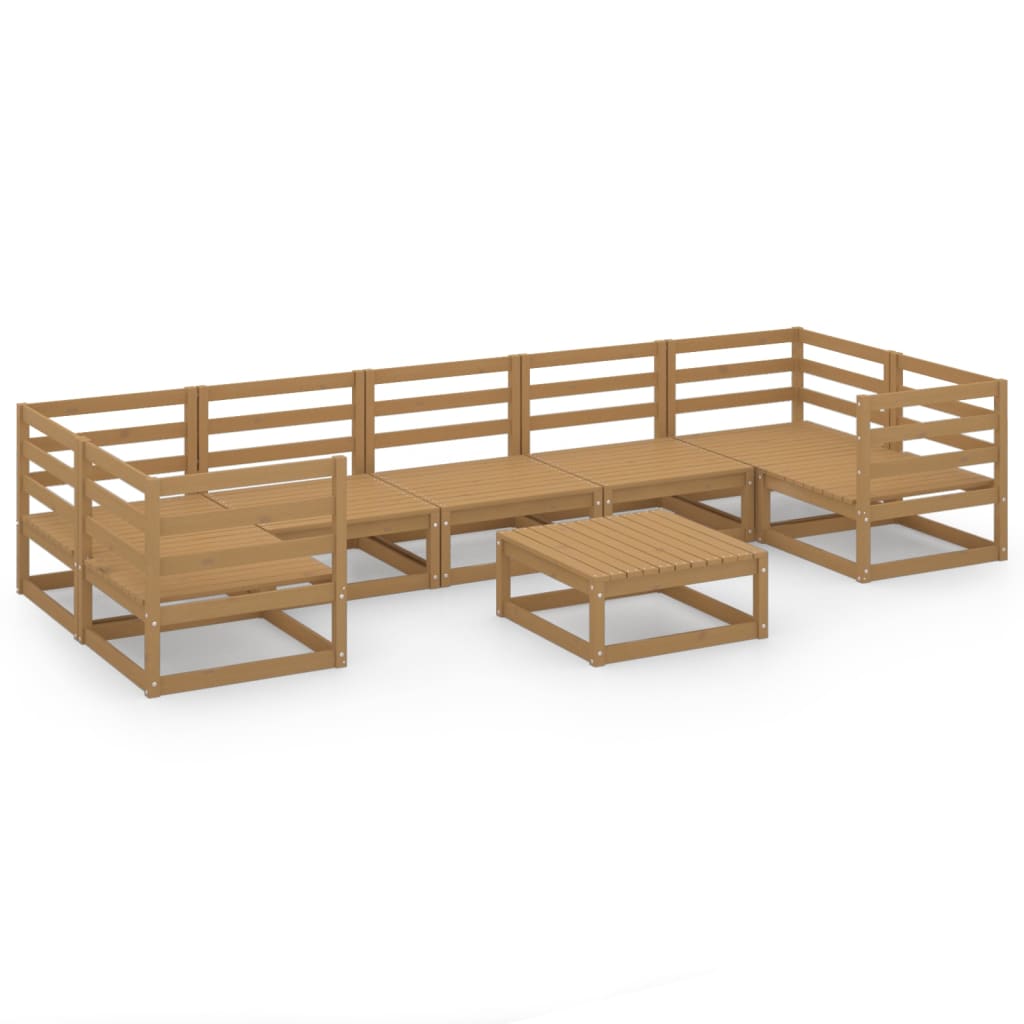 Set Divani da Giardino 8 pz in Legno Massello di Pino cod mxl 37362