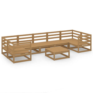 Set Divani da Giardino 8 pz in Legno Massello di Pino cod mxl 37362