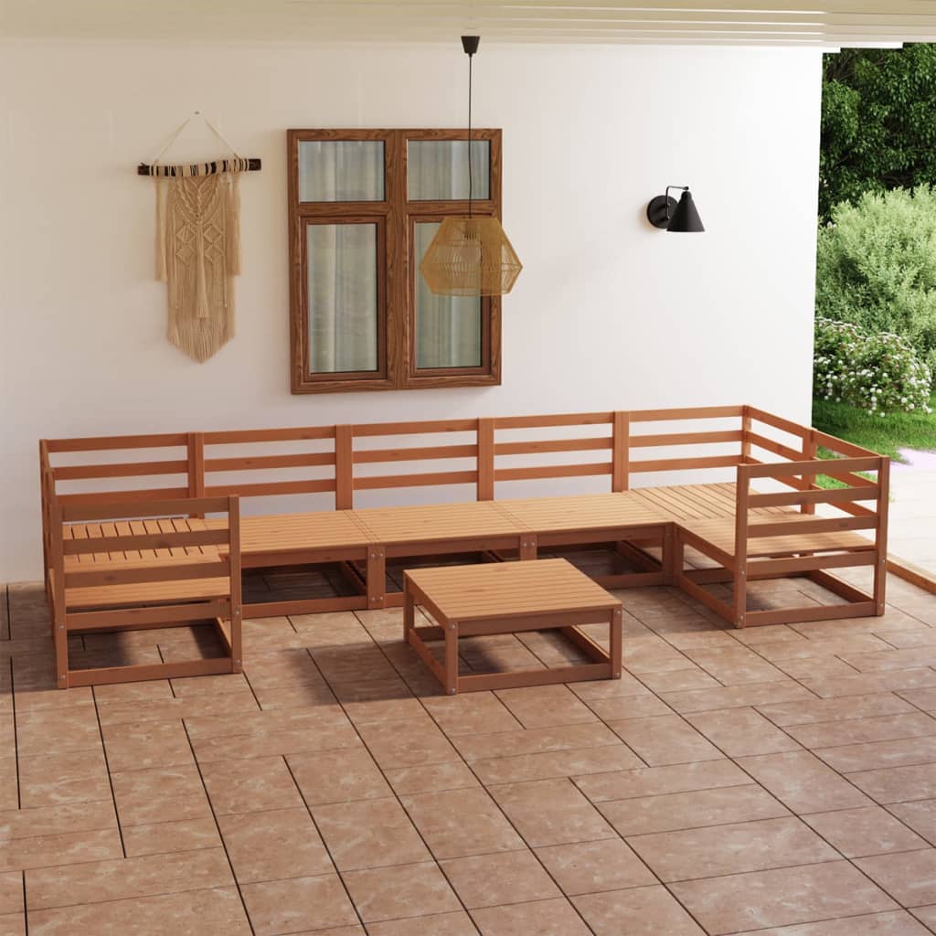 Set Salotto da Giardino 8 pz in Legno Massello di Pino 3076257