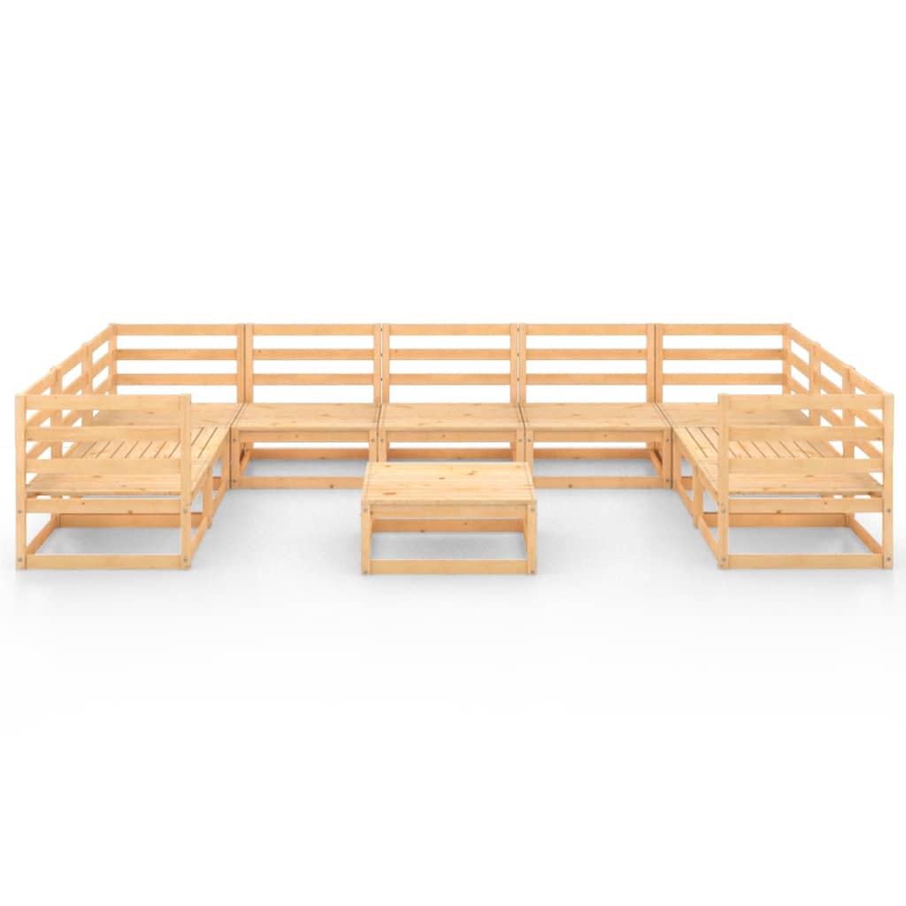 Set Divani da Giardino 10 pz in Legno Massello di Pino cod mxl 37381