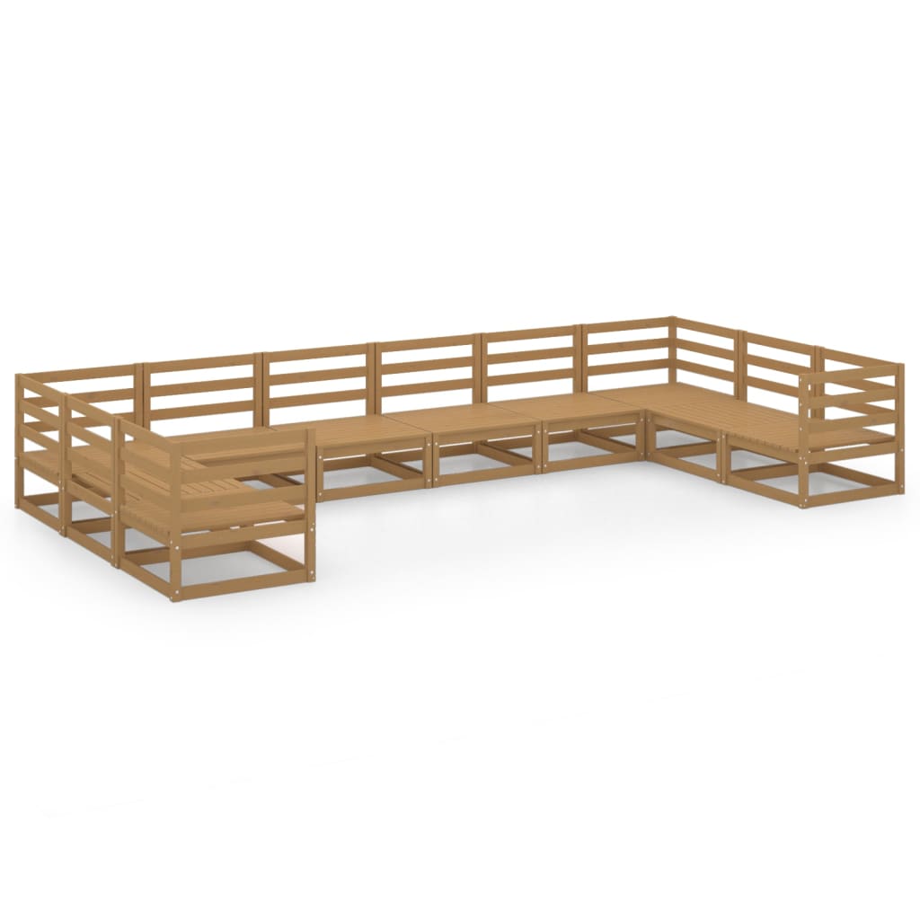 Set Divani da Giardino 10 pz in Legno Massello di Pino cod mxl 37382