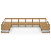 Set Divani da Giardino 10 pz in Legno Massello di Pino cod mxl 37382