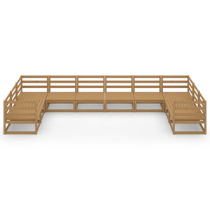 Set Divani da Giardino 10 pz in Legno Massello di Pino cod mxl 37382