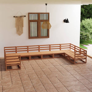 Set Divani da Giardino 10 pz in Legno Massello di Pino cod mxl 37382