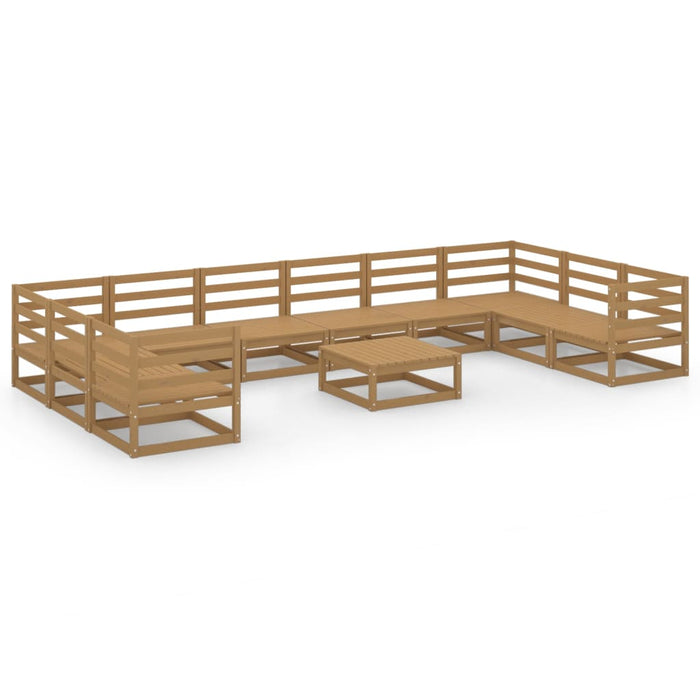 Set Divani da Giardino 11 pz in Legno Massello di Pino cod mxl 37385