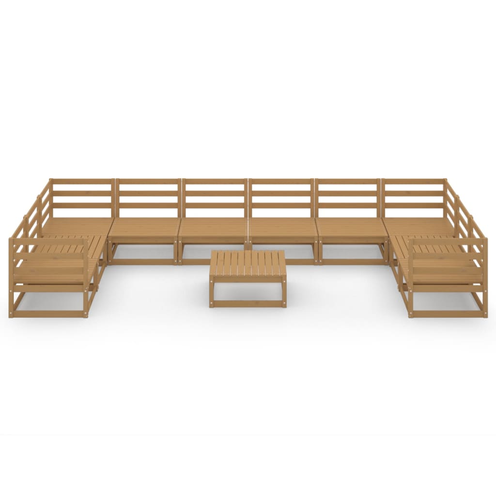 Set Divani da Giardino 11 pz in Legno Massello di Pino cod mxl 37385