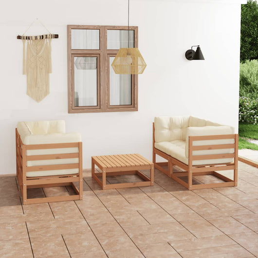 Set Divani da Giardino 5 pz con Cuscini Legno Massello di Pino cod mxl 43732