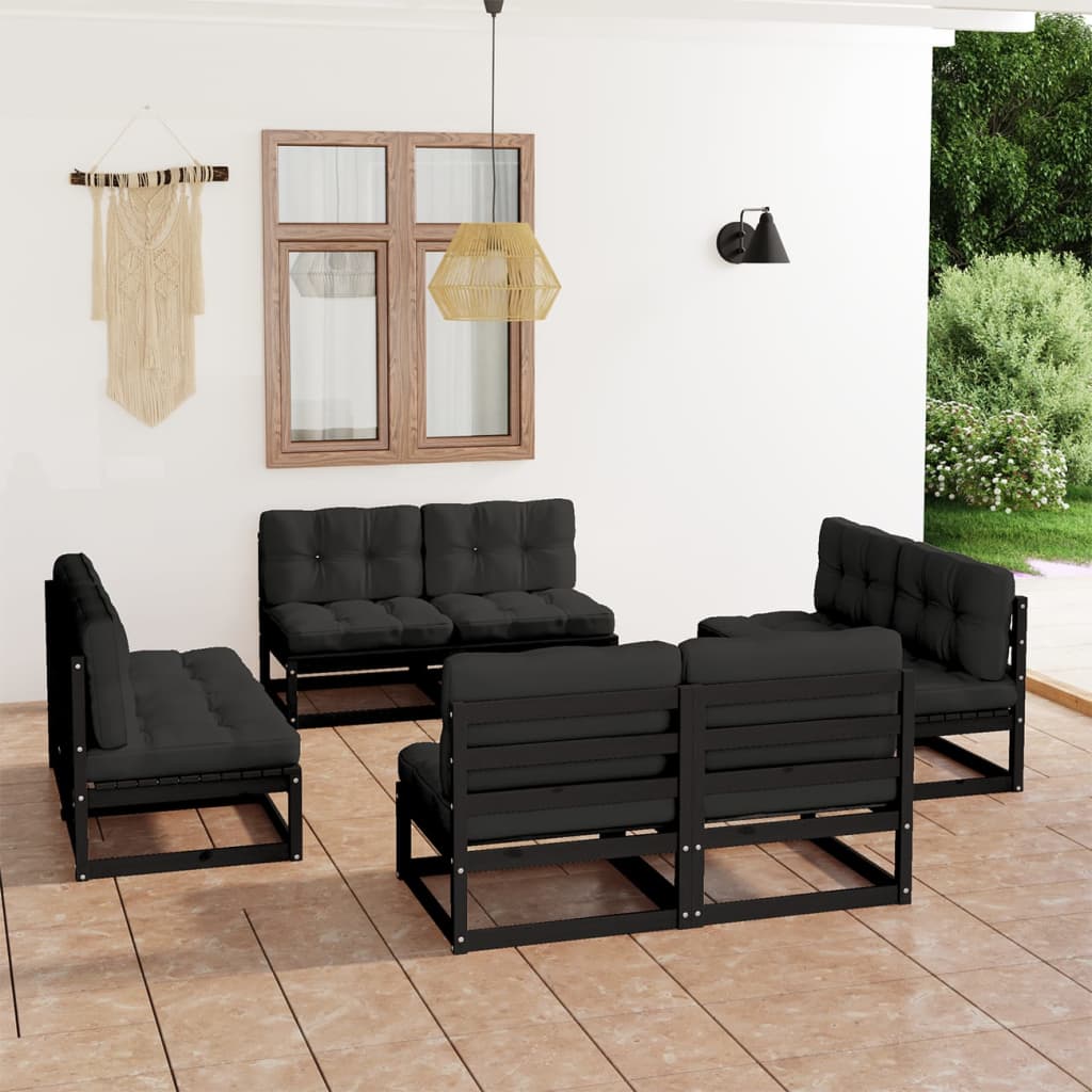 Set Divani da Giardino 8 pz con Cuscini Legno Massello Pino 3076323