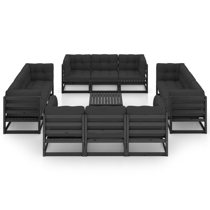 Set Divani da Giardino 13 pz con Cuscini Legno Massello di Pino 3076348