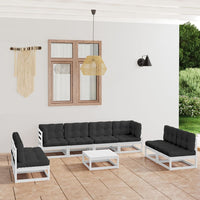 Set Divani da Giardino 9 pz con Cuscini Legno Massello di Pino cod mxl 50221