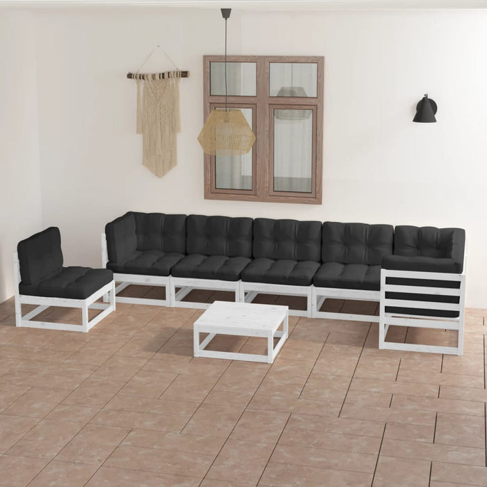 Set Divani da Giardino 8 pz con Cuscini Legno Massello di Pino cod mxl 41835