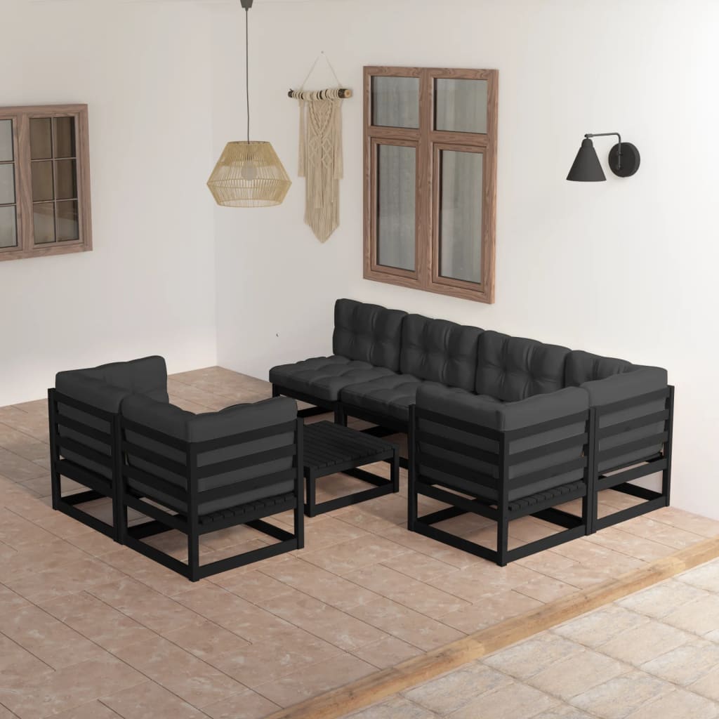 Set Divani da Giardino 8 pz con Cuscini Legno Massello di Pino cod mxl 42548