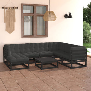 Set Divani da Giardino 8 pz con Cuscini Legno Massello di Pino 3076763