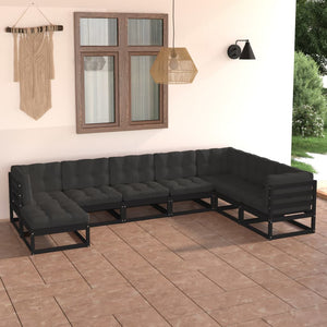 Set Divani da Giardino 8 pz con Cuscini Legno Massello di Pino cod mxl 42905