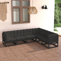 Set Divani da Giardino 6 pz con Cuscini Legno Massello di Pino cod mxl 38020