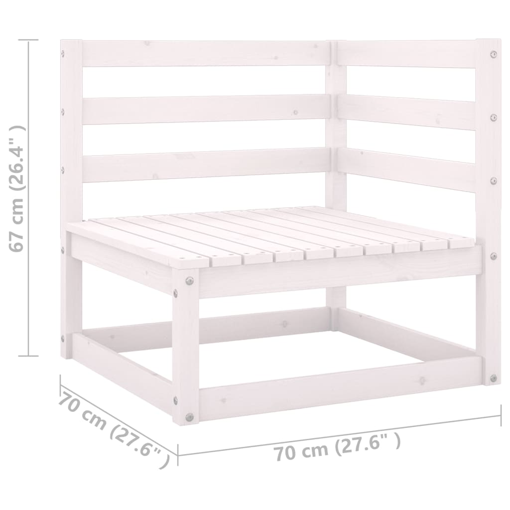 Set Divani da Giardino 10 pz Cuscini Bianchi Massello di Pino cod mxl 41763