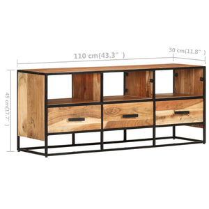 Mobile Porta TV 110x30x45 cm in Legno Massello di Acacia 327448