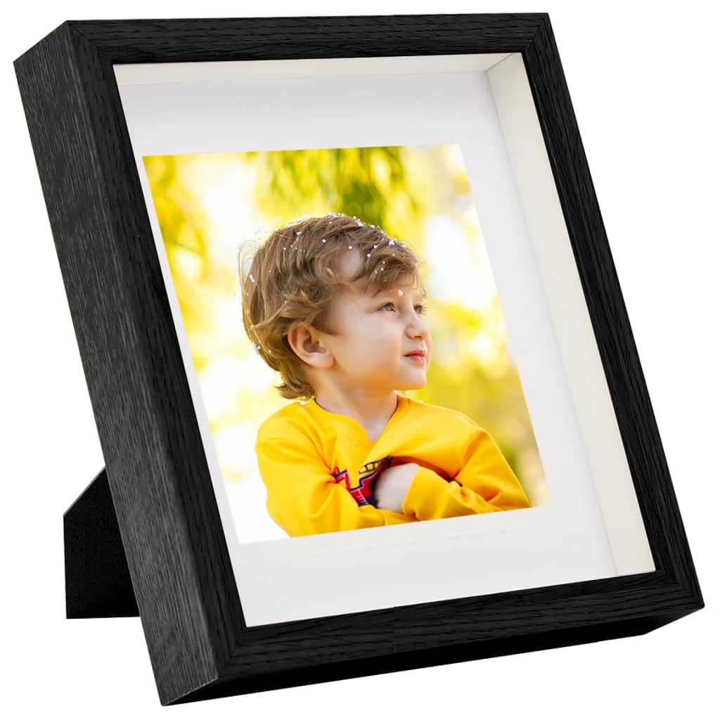 Set di Cornici Fotografiche 3D 3 pz Nero 23x23 cm Foto 13x13 cm 332738