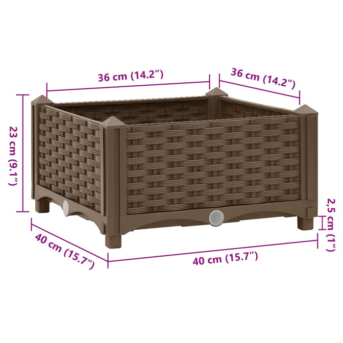 Fioriera Rialzata 40x40x23 cm in Polipropilene 316511