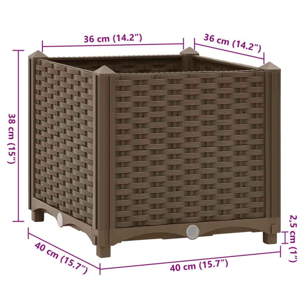 Fioriera Rialzata 40x40x38 cm in Polipropilene 316515