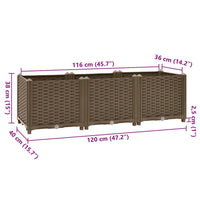 Fioriera Rialzata 120x40x38 cm in Polipropilene cod mxl 67402