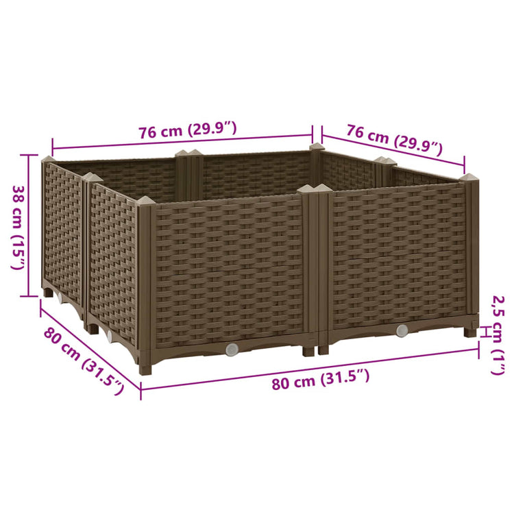 Fioriera Rialzata 80x80x38 cm in Polipropilene