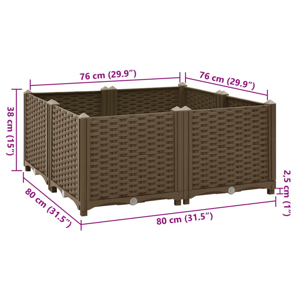 Fioriera Rialzata 80x80x38 cm in Polipropilene 316525